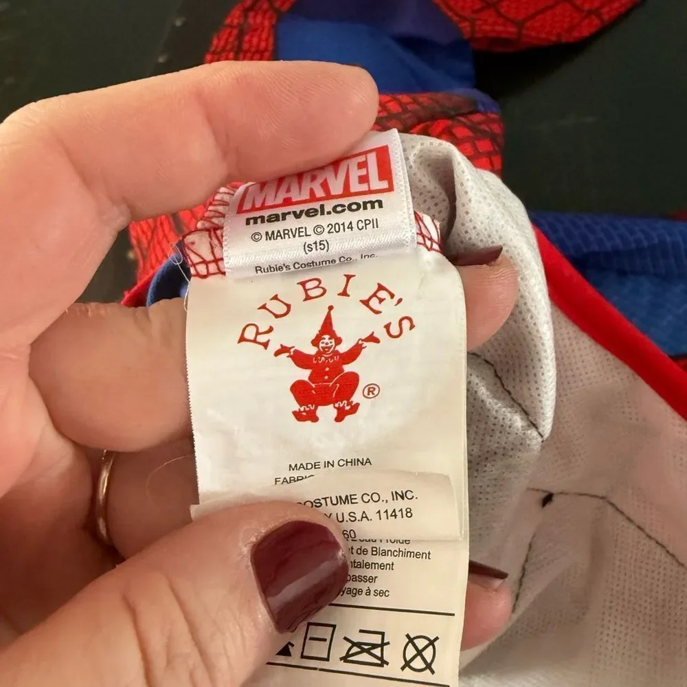 Ruby’s  SPIDER-MAN Halloween Costume Kids Child 10-12 Muscles Hood Mask Large